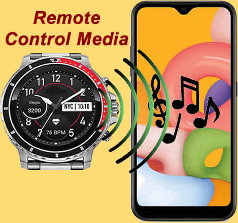 Smartwatch Remote Control Media on Android phone